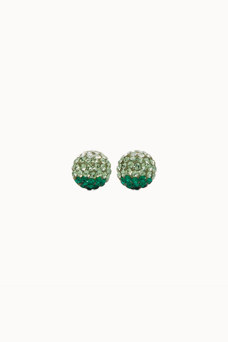 8mm Sparkle Ball Earrings- Evergreen - GRN