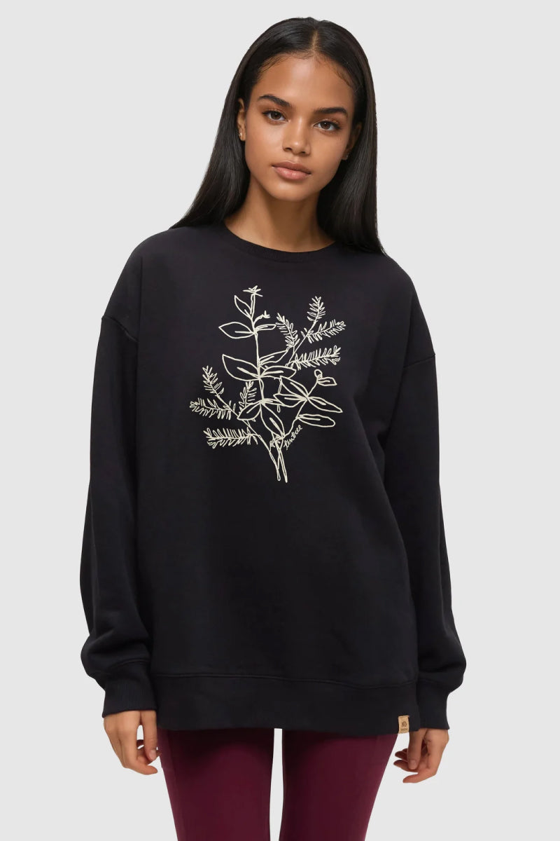 Autumn Flora Crew - BLK