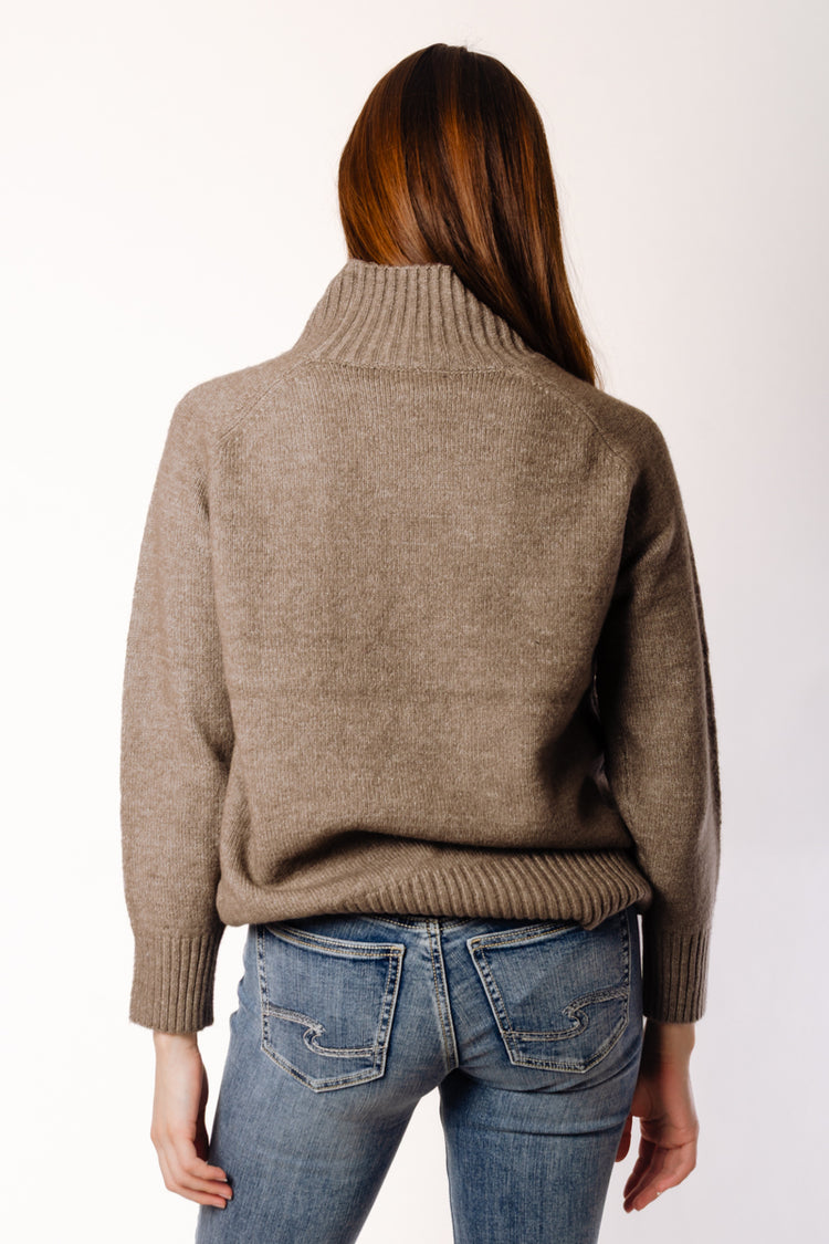Autumn Mock Neck Sweater - BRN