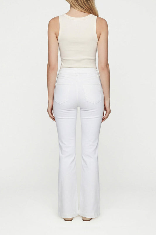 Avery High Rise Trouser Leg Jeans - White