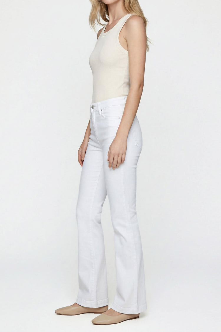Avery High Rise Trouser Leg Jeans - White