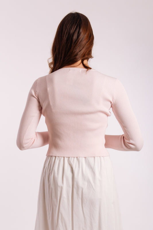 Baby Breath Embroidered Crop Top - PNK