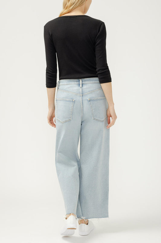 Be Easy High Rise Wide Leg Cropped Jeans - MAL