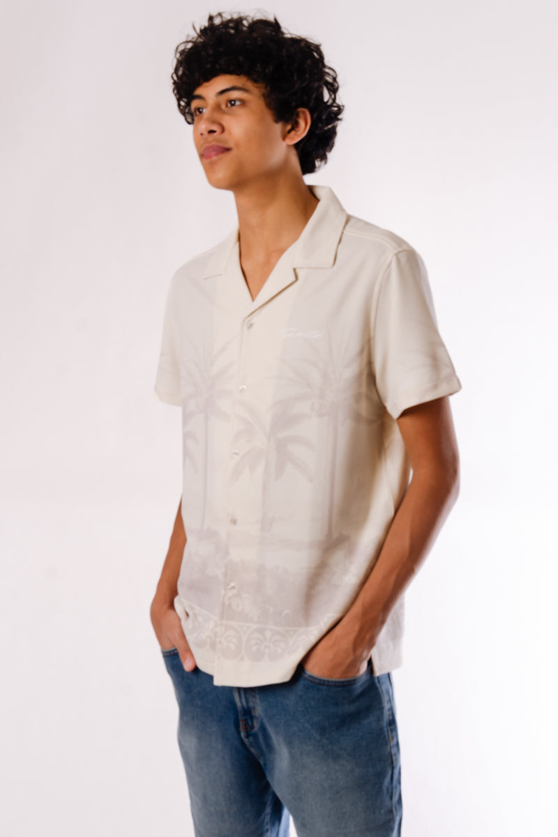 Beach Club Button Up Shirt - WHT