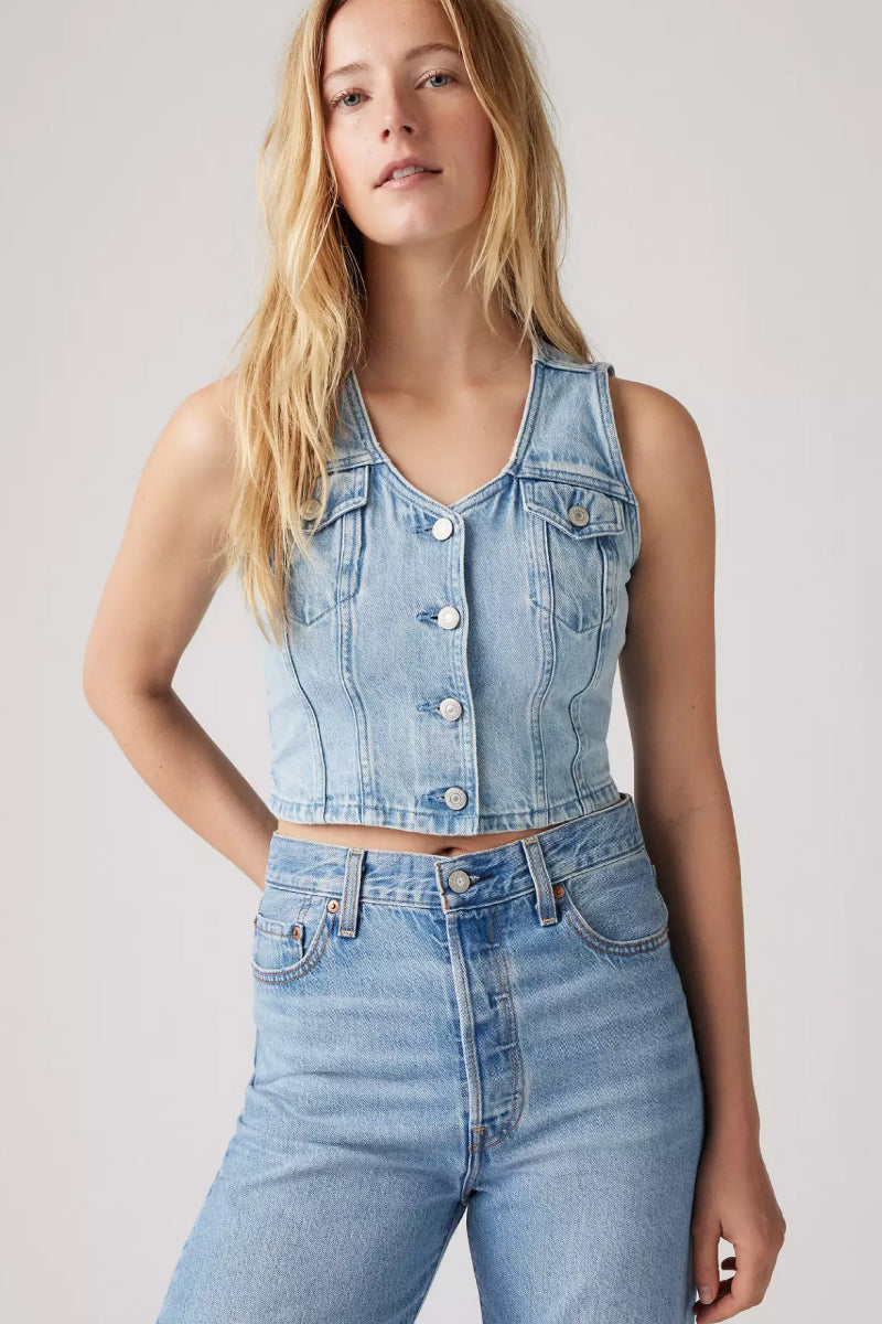 LEVI'S Women's Bella Denim Corset Top Below The Belt – Below The