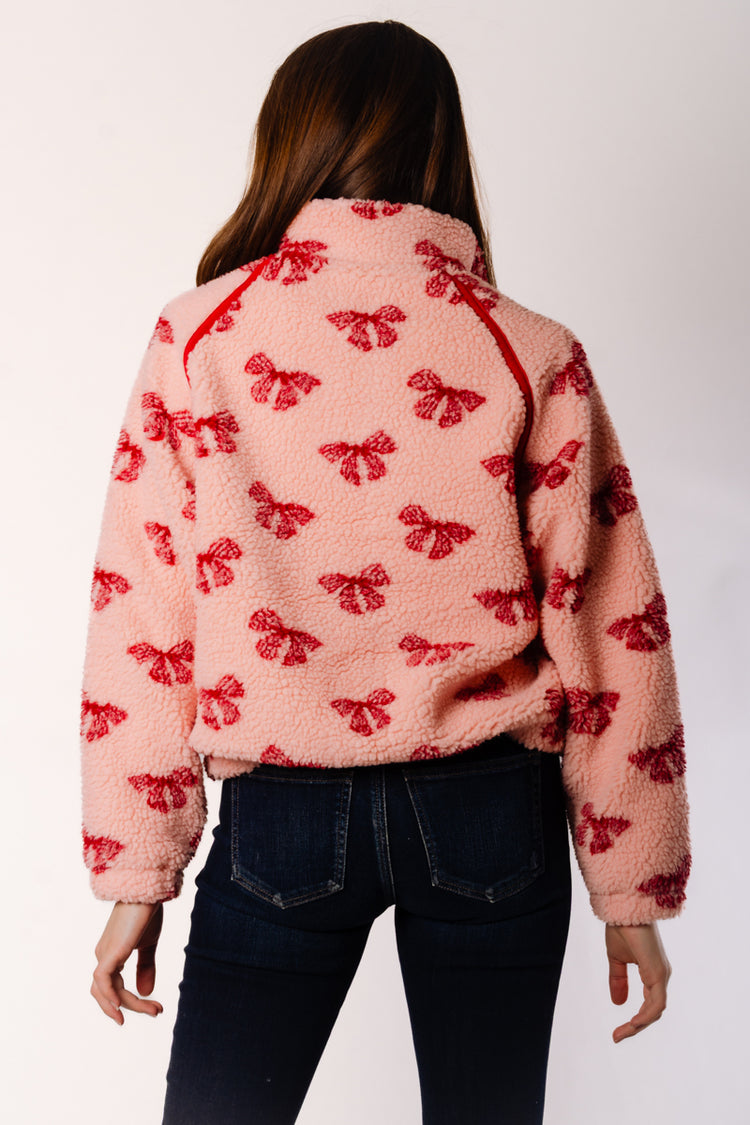 Bow Sherpa Jacket - PNK