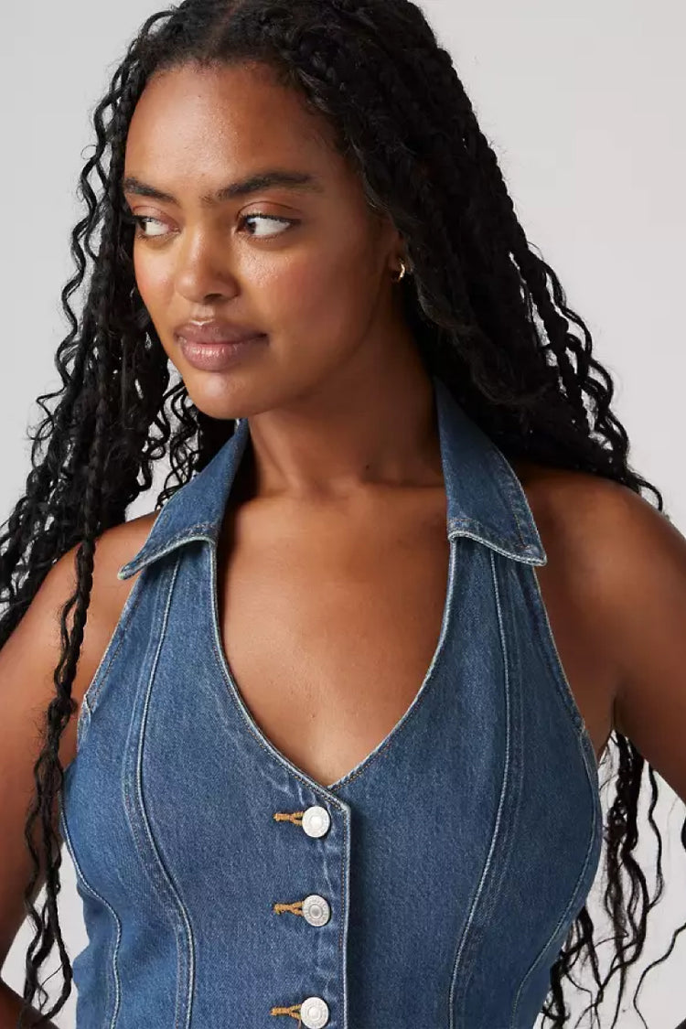 Bria Denim Halter Top - COR