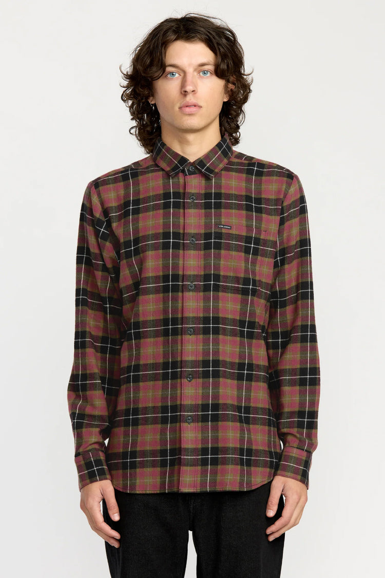 Caden Plaid Long Sleeve Shirt - BLK