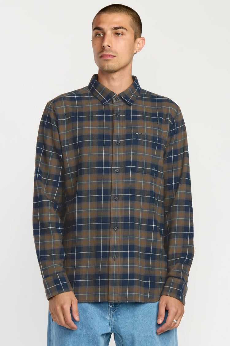 Caden Plaid Long Sleeve Shirt - NVY