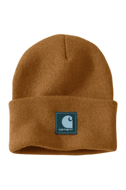 Rubber Patch Beanie - Carhartt Brown/Dark Harbor Teal - BF7