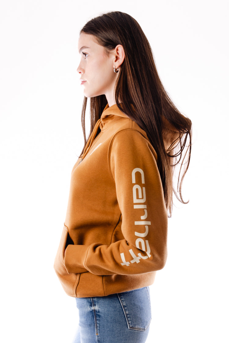 Logo Sleeve Hoodie - Brown