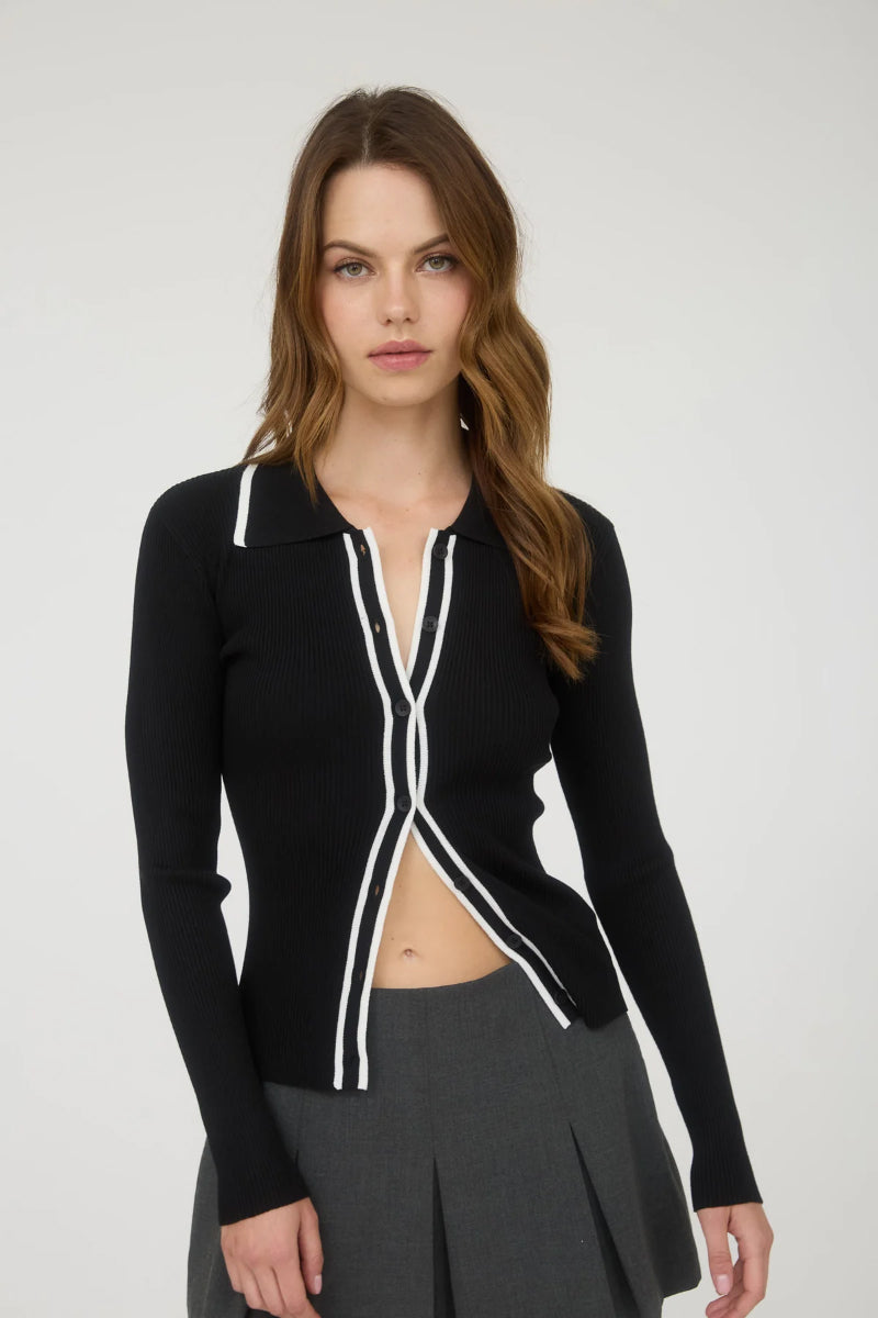 Academia Knit Top - BLK