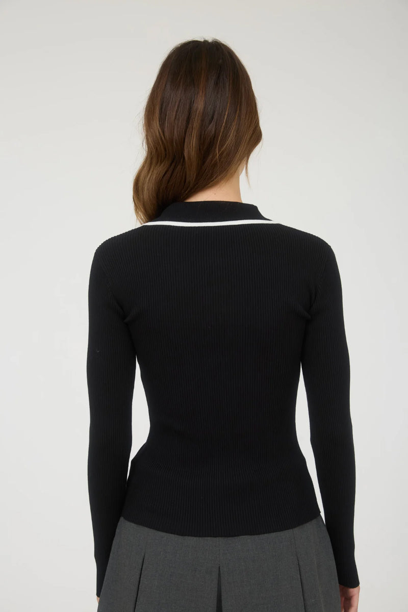 Academia Knit Top - BLK