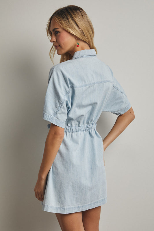 Collared Denim Mini Dress - LDN