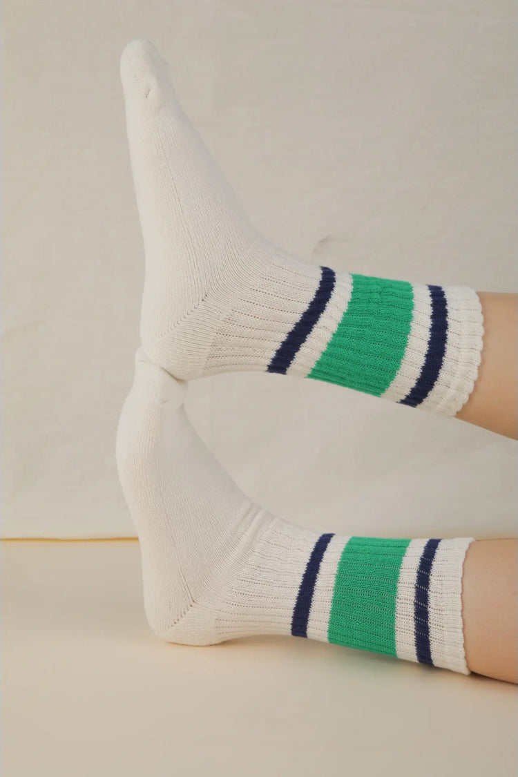 Color Block Crew Socks - GRN