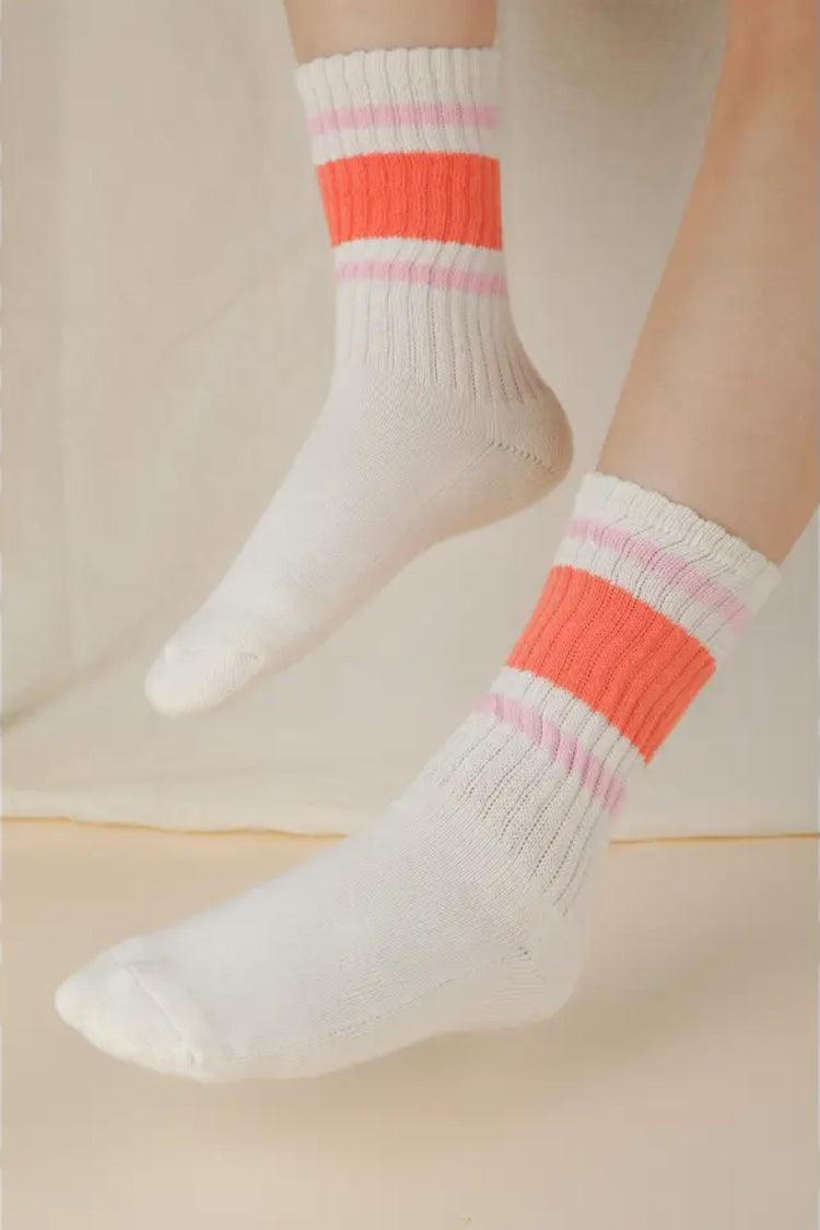 Color Block Crew Socks - MNG