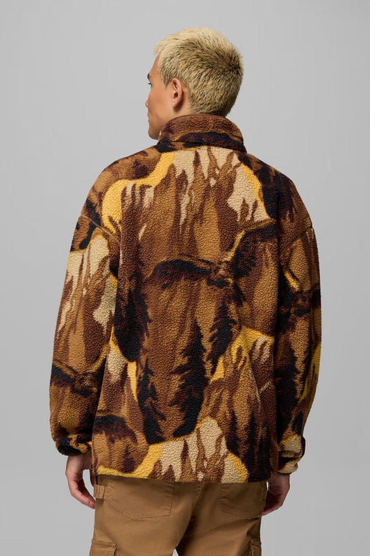 Helvetia II Half Snap Printed Fleece Pullover - DEL
