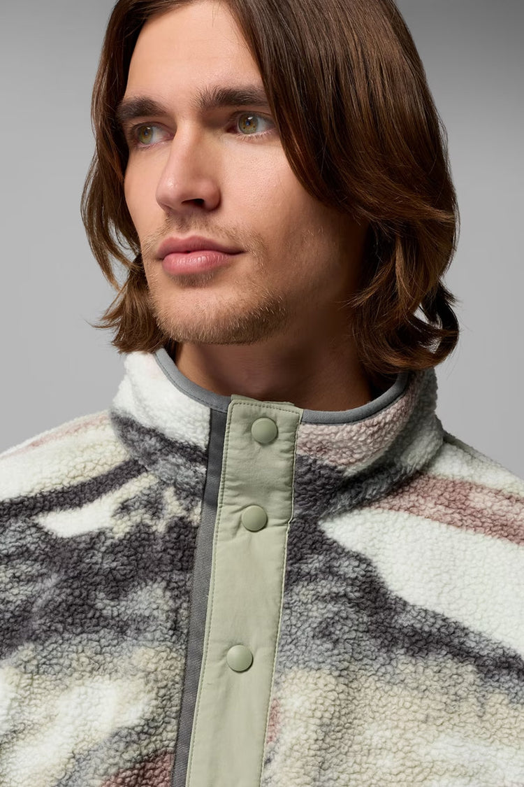 Helvetia II Printed Half Snap Fleece Pullover - SAG