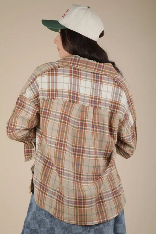 Contrast Plaid Shirt - TAU