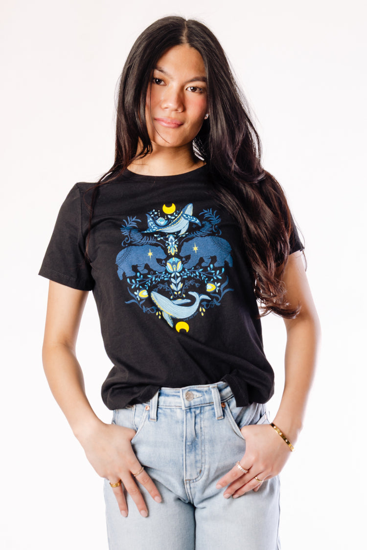 Cottage Bear Tee - BLK
