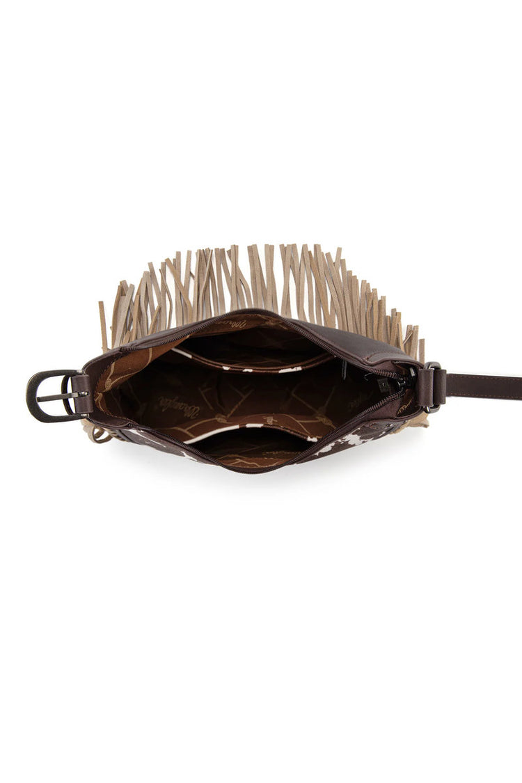 Cow Print Fringe Hobo - COF