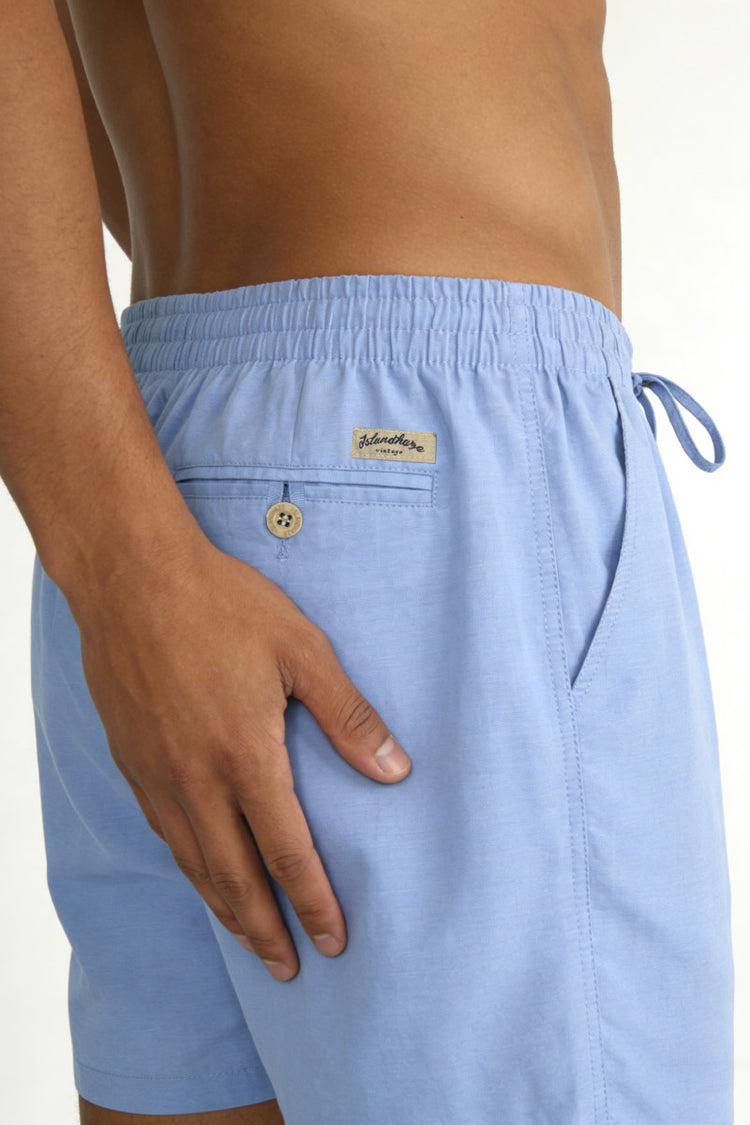 Del Cabo Linen Shorts - BLU