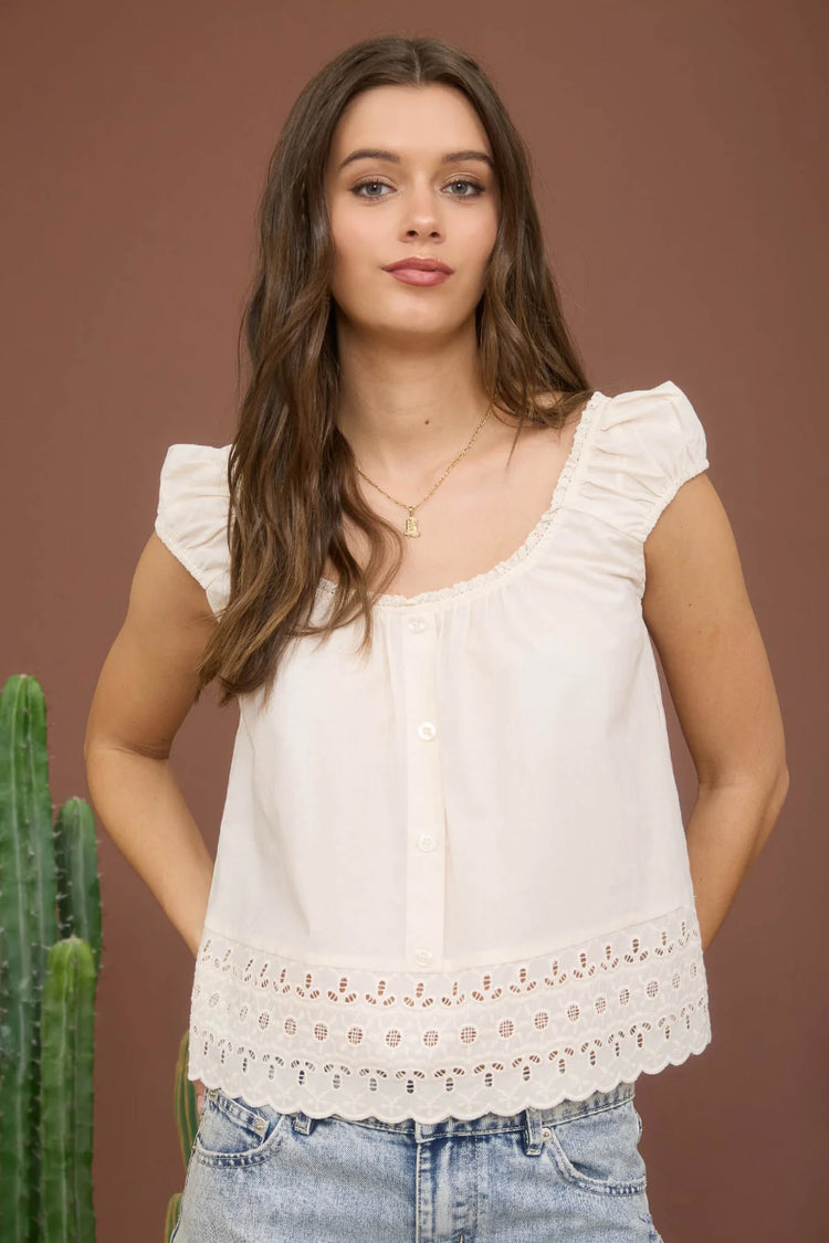 Desert Fox Eyelet Lace Tank - OAT