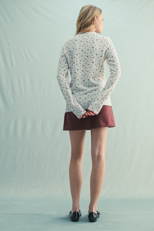 Ditsy Floral Mock-Neck Top - OFP