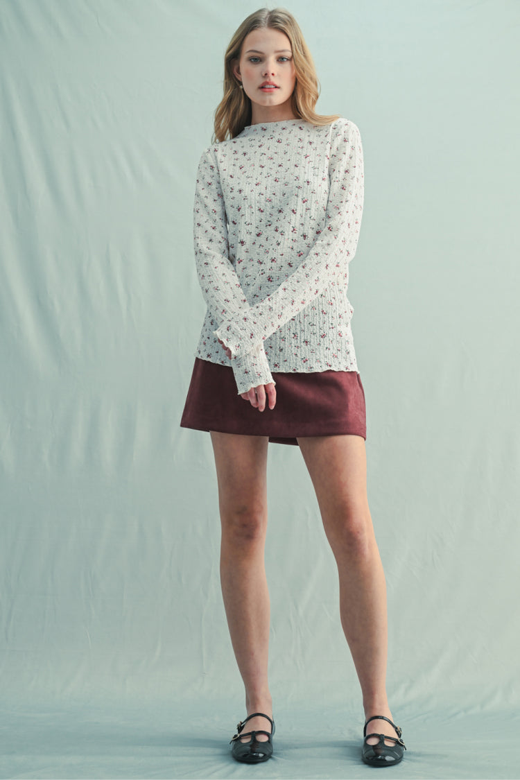 Ditsy Floral Mock-Neck Top - OFP
