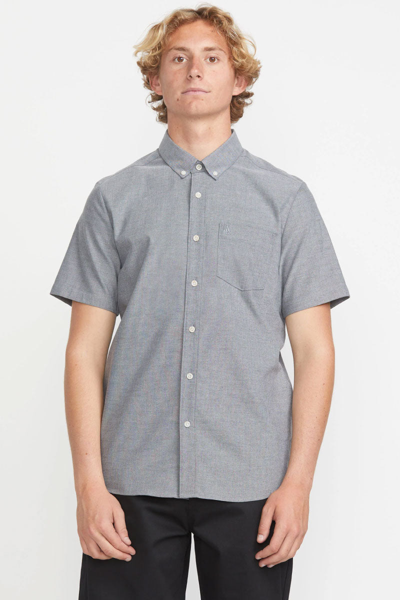 Everett Oxford Short Sleeve Shirt - BLK