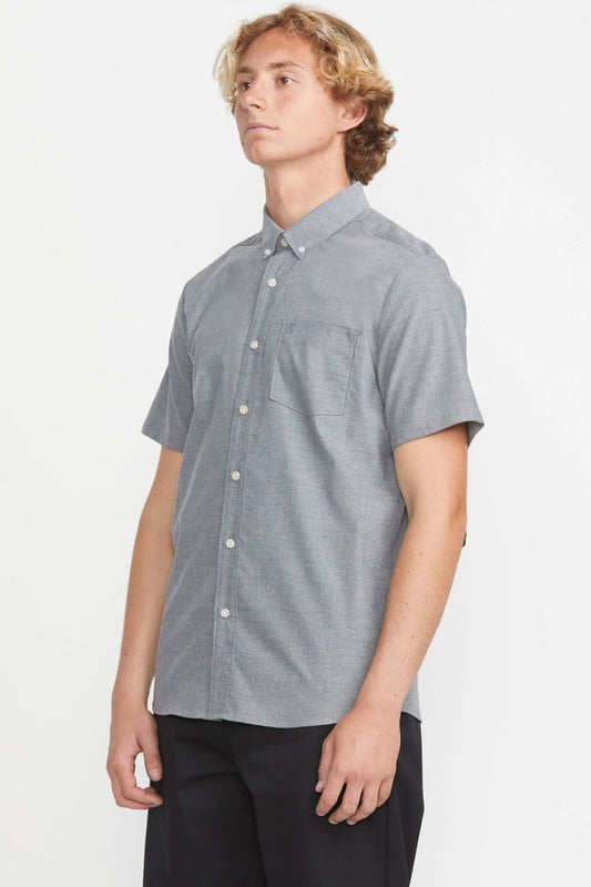 Everett Oxford Short Sleeve Shirt - BLK