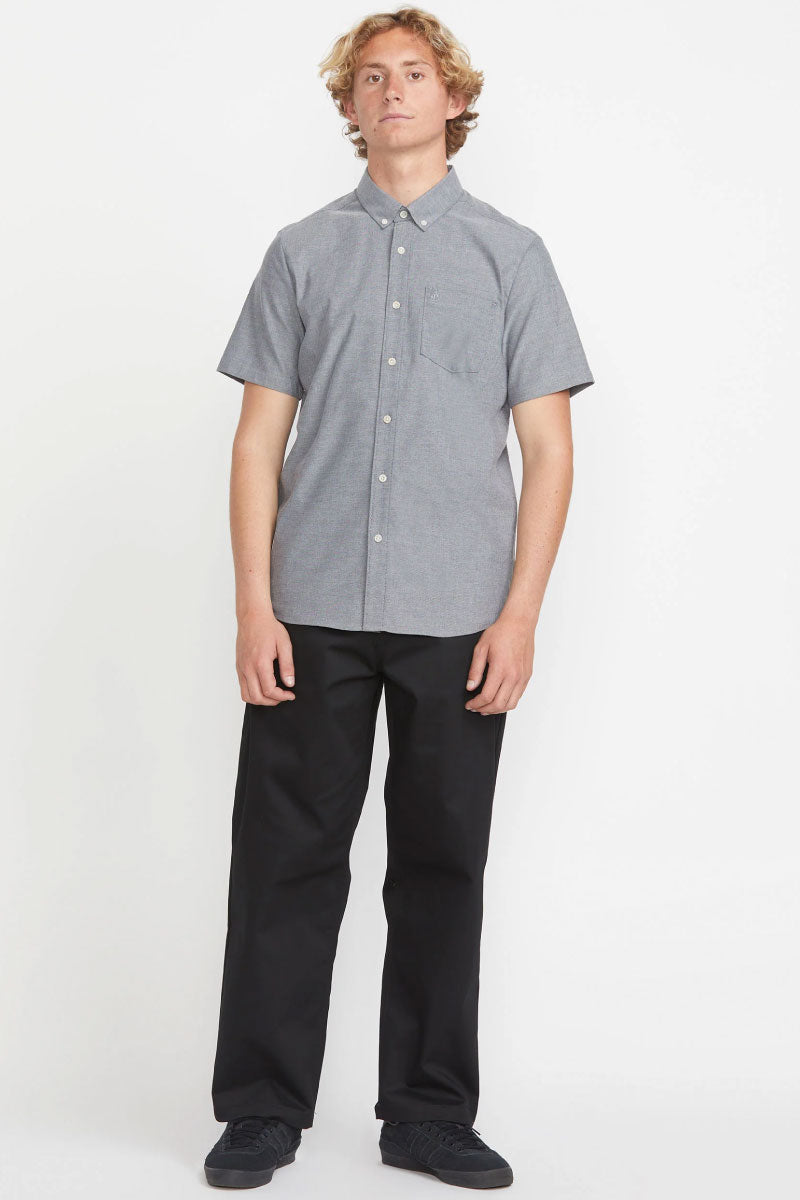 Everett Oxford Short Sleeve Shirt - BLK