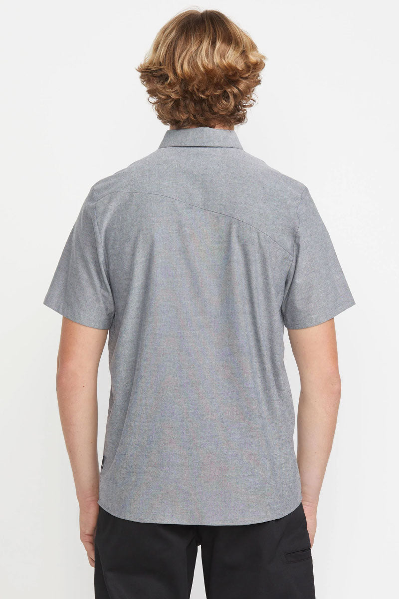 Everett Oxford Short Sleeve Shirt - BLK