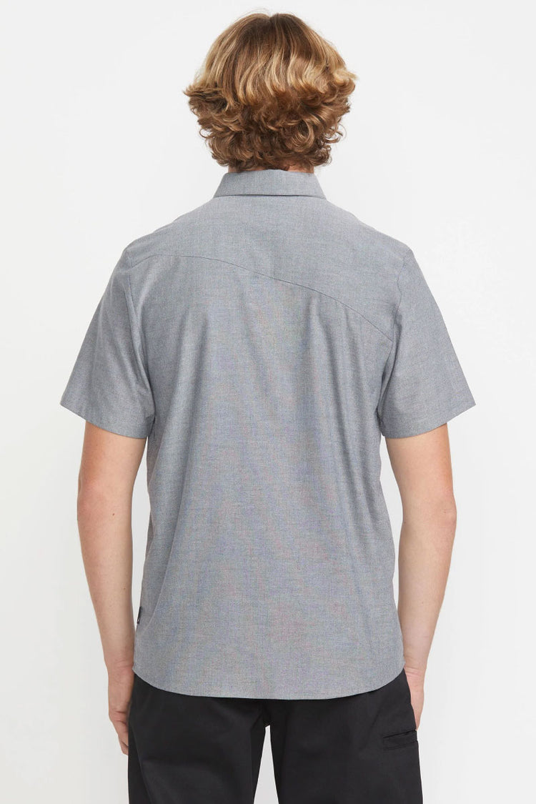 Everett Oxford Short Sleeve Shirt - BLK
