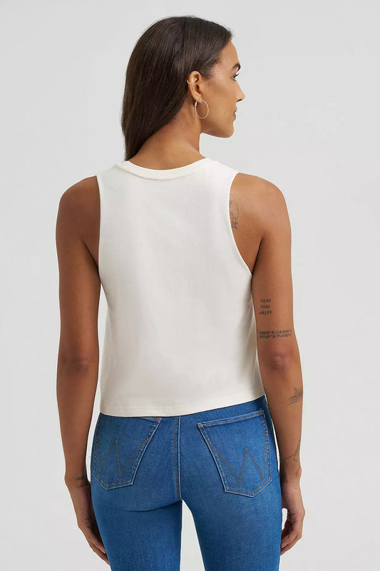 Festival Crop Tank - White