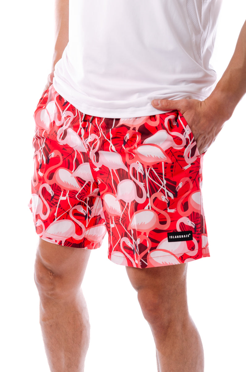Flamingo Fire Shorts - RED