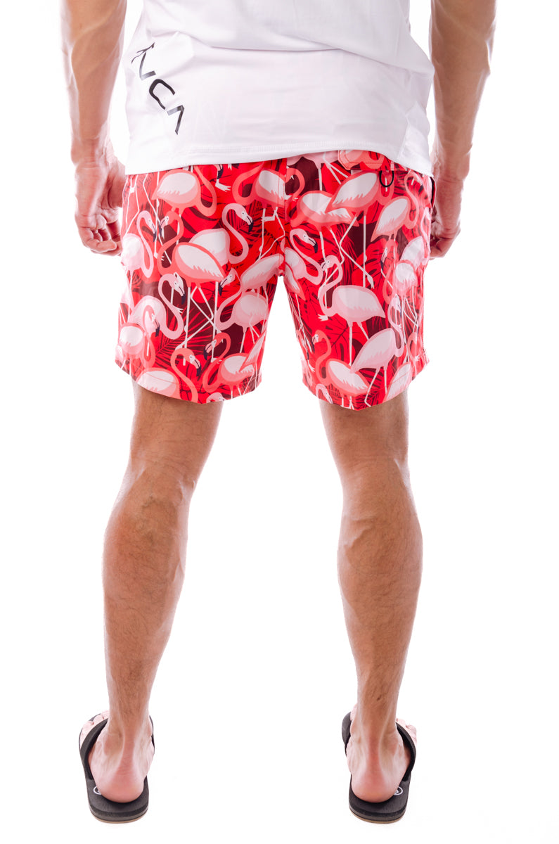 Flamingo Fire Shorts - RED