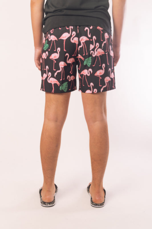 Flamingo Garden Volley Short - BLK