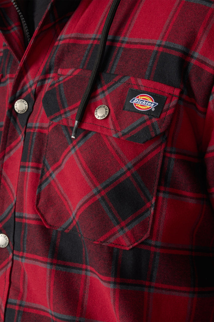 Fleece Hooded Flannel Jacket - TIB