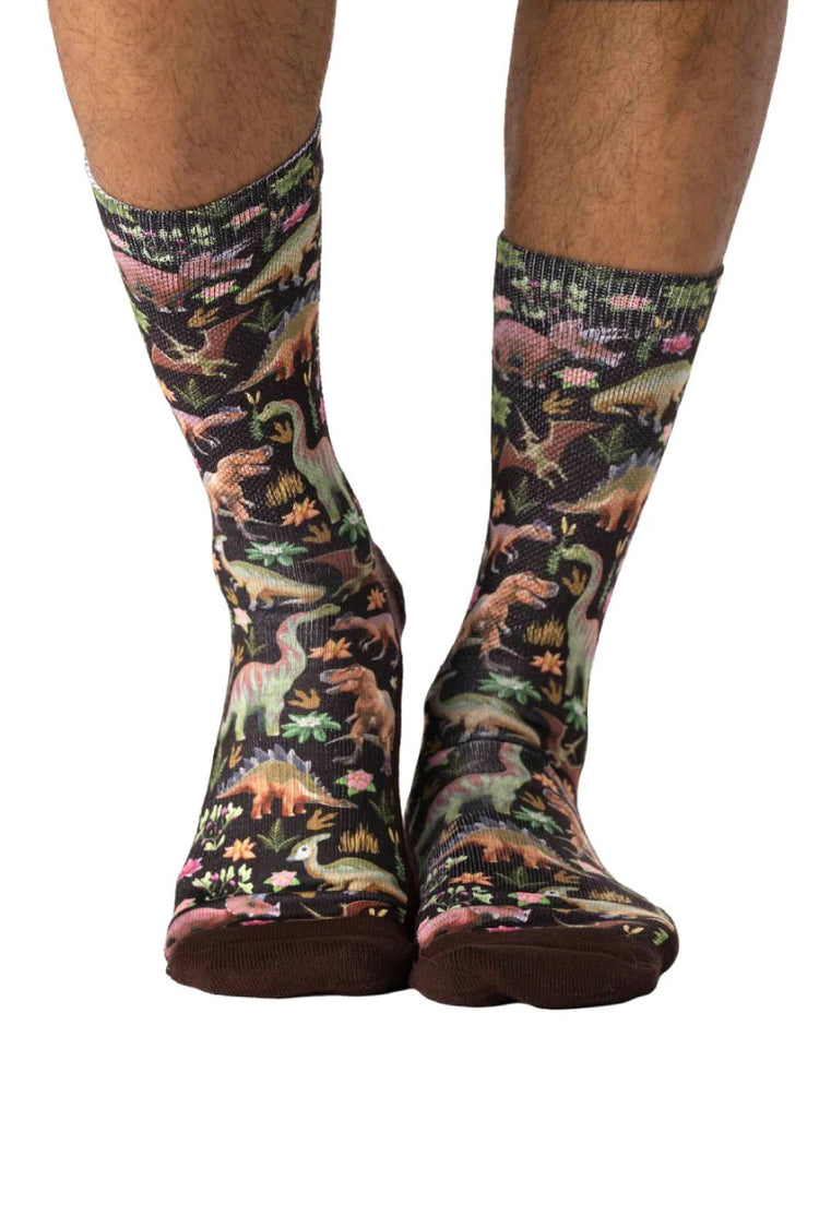 Floral Dinosaurs Socks - MUL