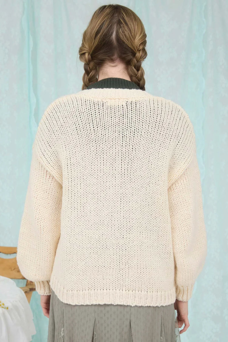 Floral Embroidery Cardigan - CRM