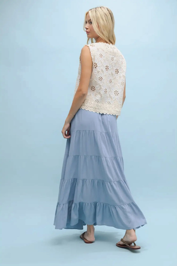 Floral & Lace Vest - CRM