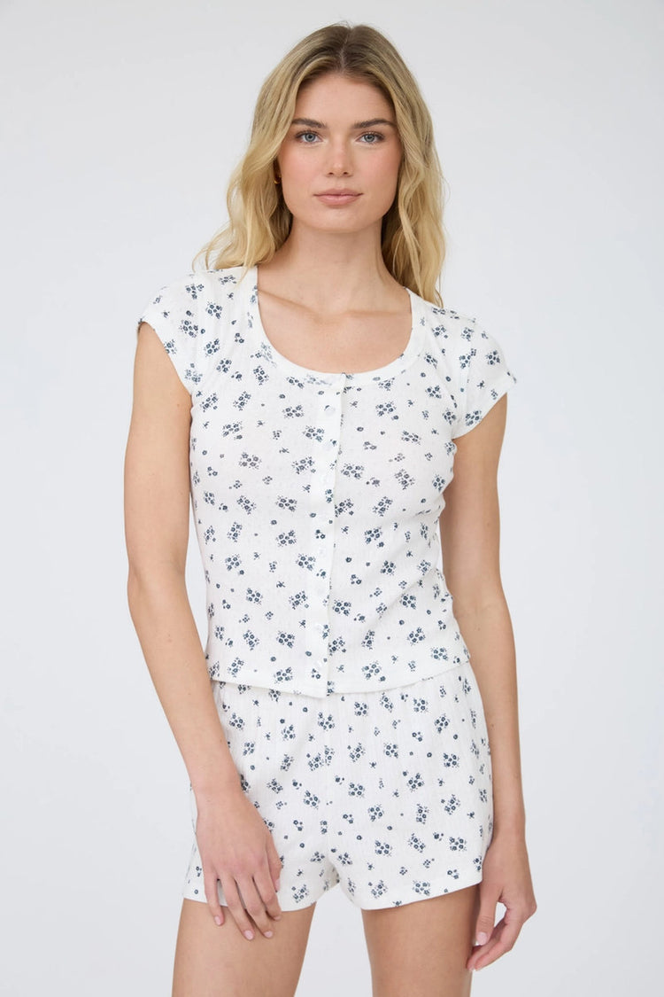 Floral Pointelle Mini Shorts - IVR