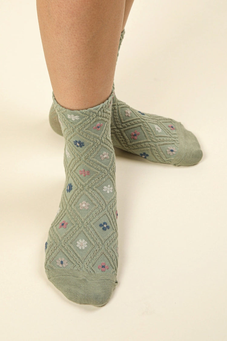Floral Socks - SAG