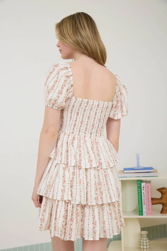 Floral Stripes Mini Dress - OFW