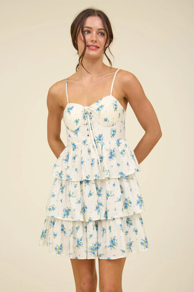 Floral Tiered Mini Dress - BLU