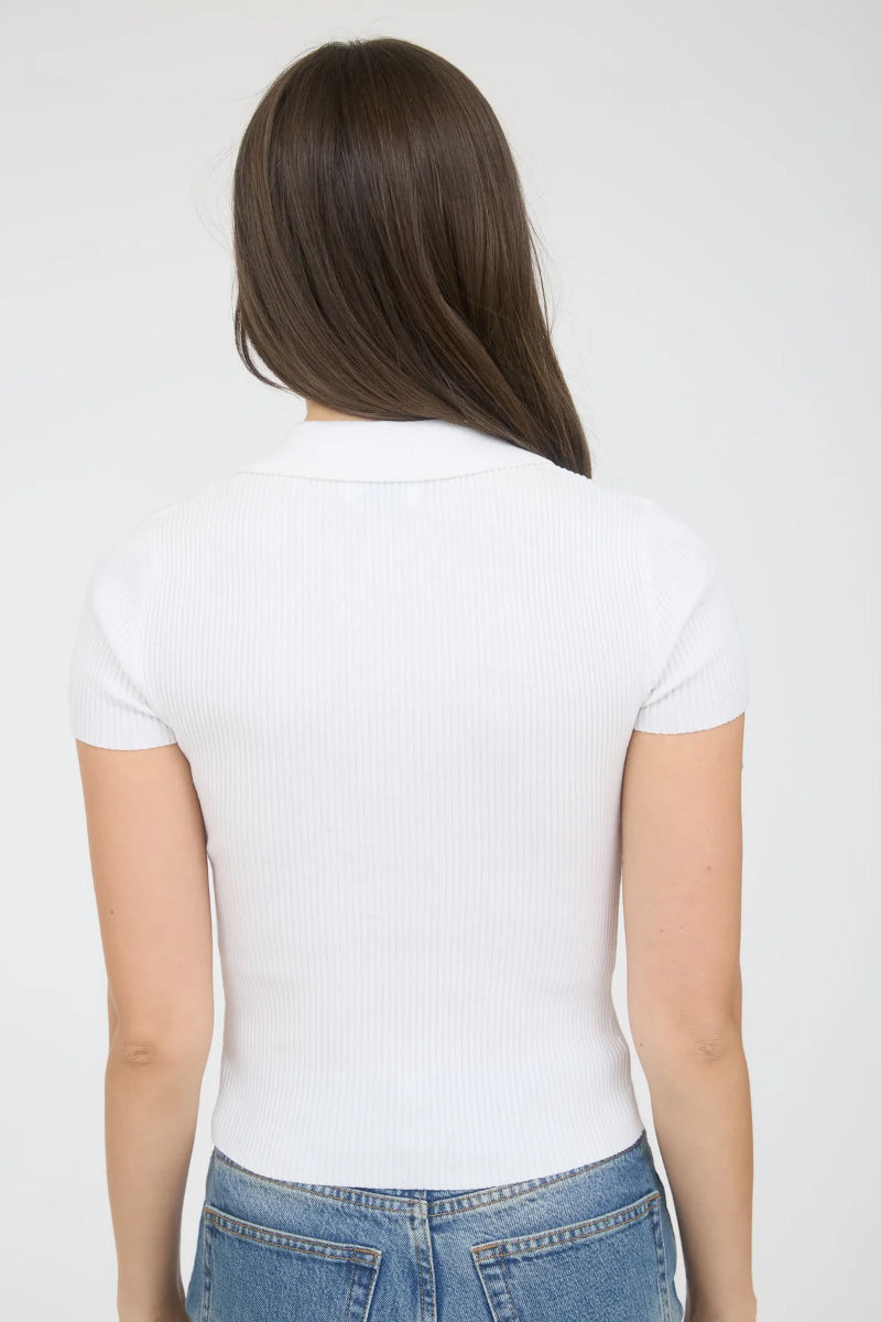 Siren Knit Crop Top - WHT