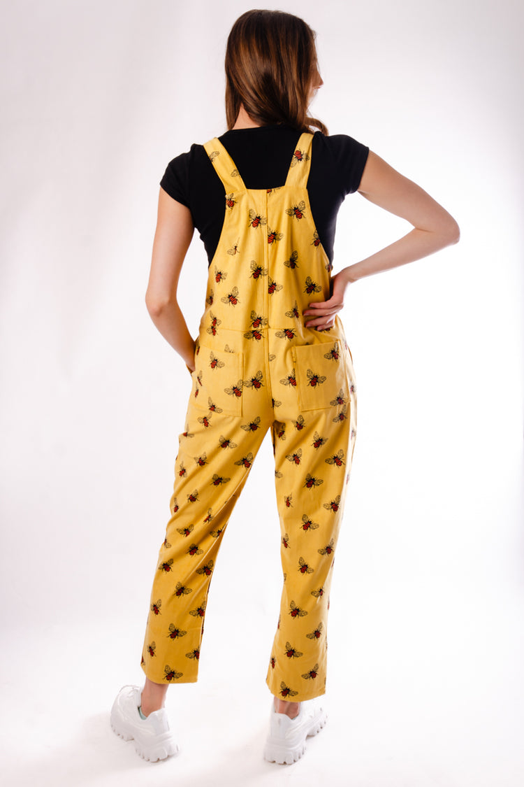 Golden Bees Corduroy Overalls - BEE