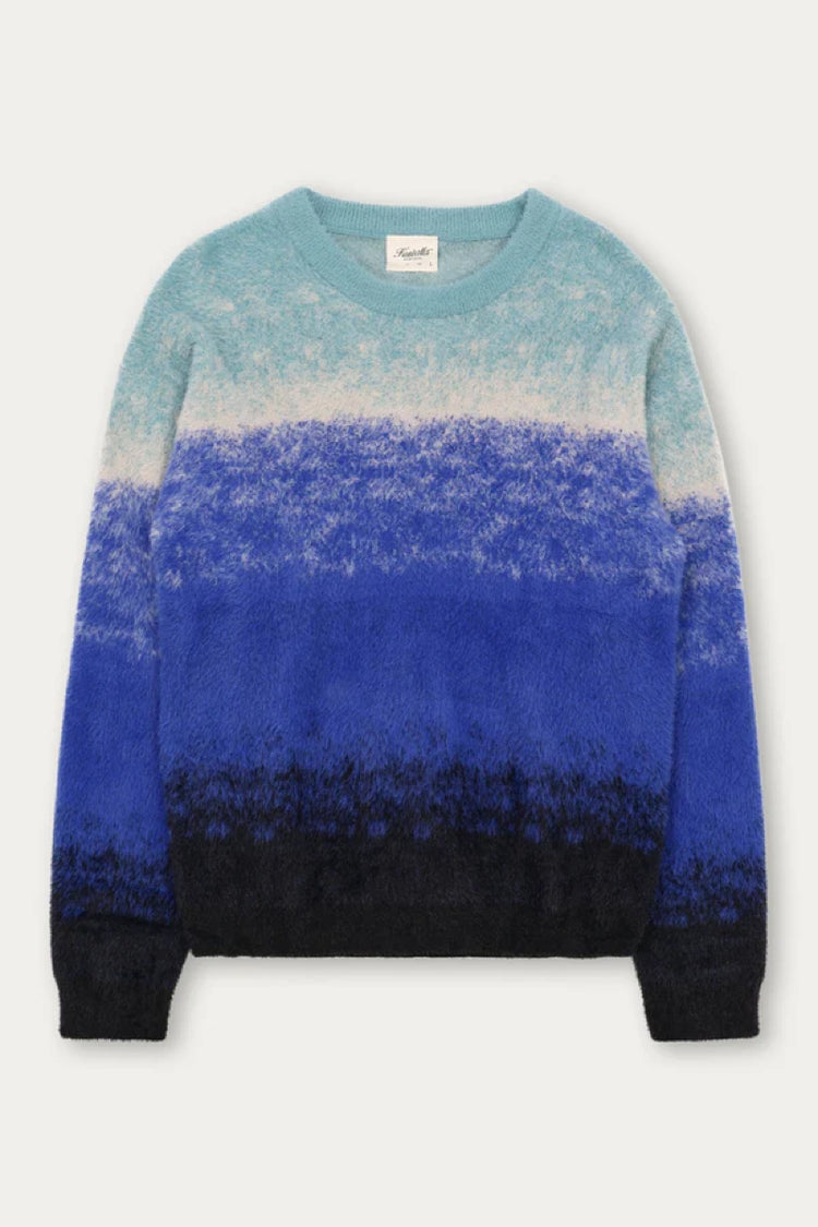 Gradient Knit Crew Sweater - BLU