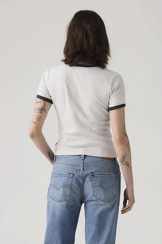 Graphic Ringer Rickie Tee - WHT